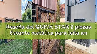 Reseña del QUICK STAR 2 piezas Estante metálica para leña antracita XXL 185 x 70 x 185 cm Jardín Pri