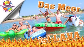 THE SEA IS LAVA Challenge on the Beach - Family Fun