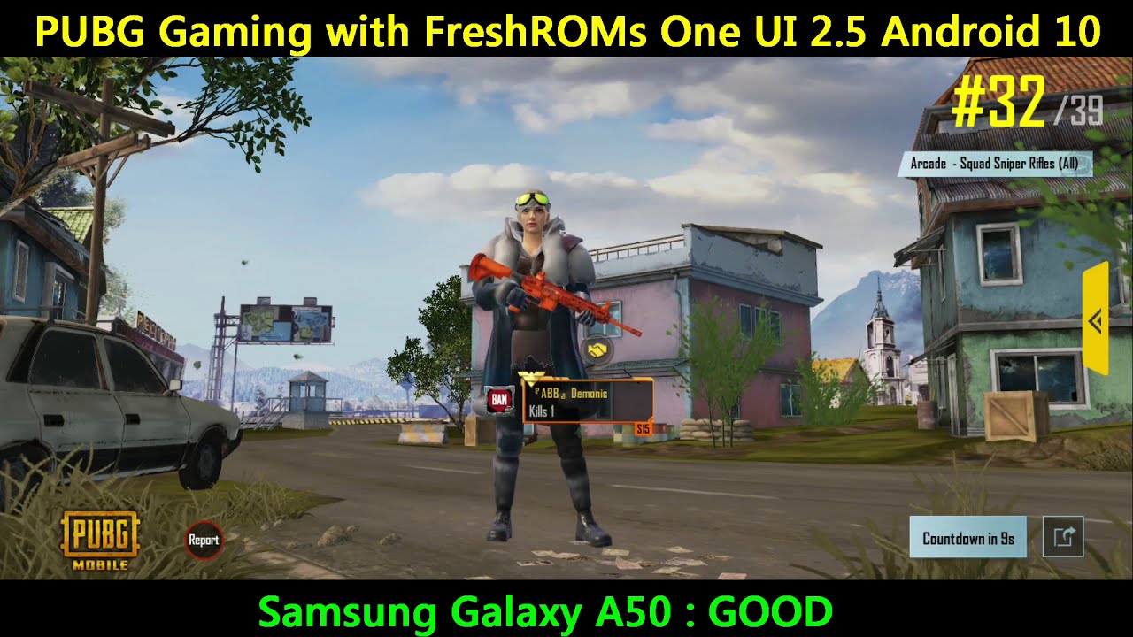 PUBG Gaming with FreshROMs OneUI 2.5 Android 10 on Samsung Galaxy A50
