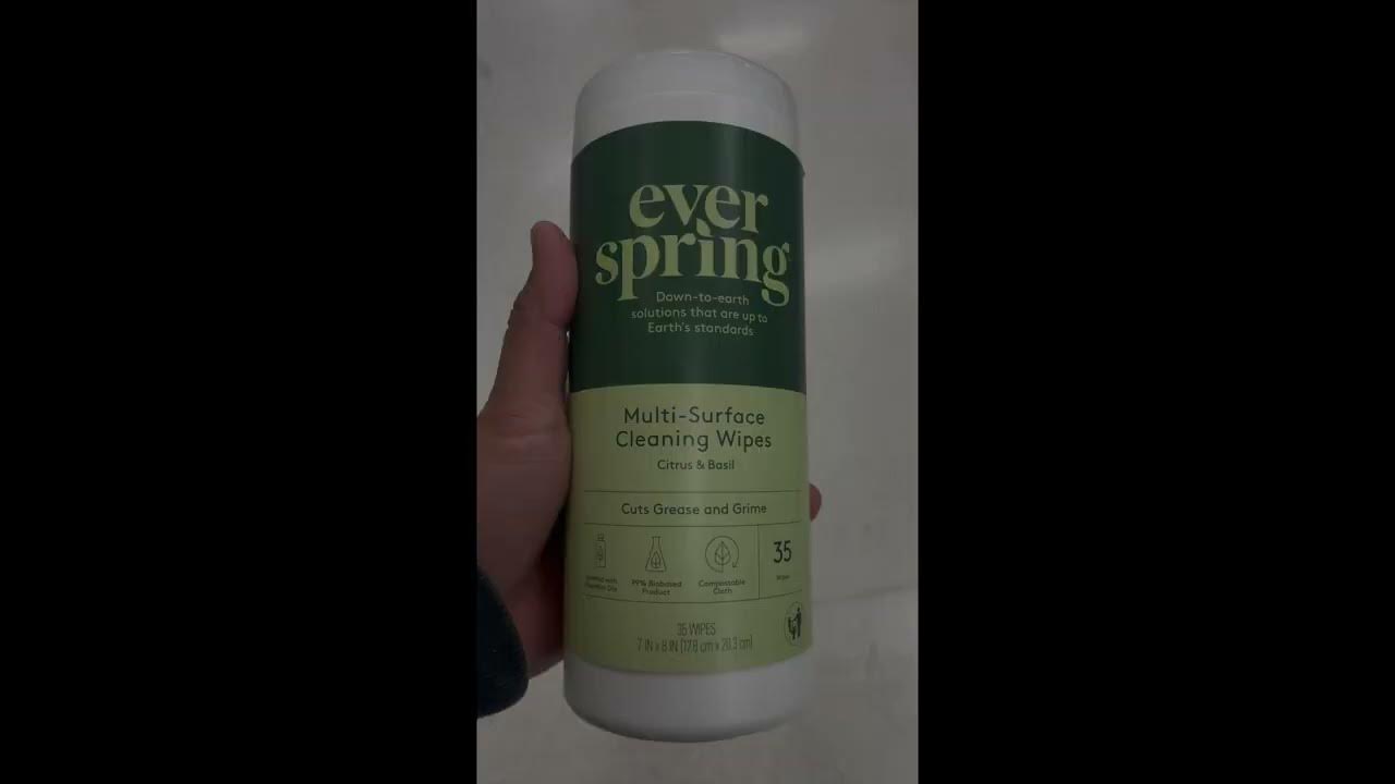 Everspring MultiSurface Cleaning Wipes Citrus & Basil 35ct YouTube