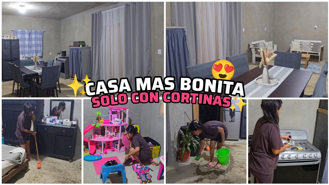 Asi Quedo NUESTRA CASA 😍🏡 con las CORTINAS NUEVAS ✨️ Limpieza en toda la Casa 🧹