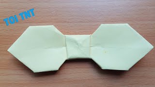 Cách xếp Nơ bằng giấy đơn giản nhất\/paper bow tie.