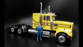 White Western Star 4964 Cummins Turbo Diesel Semi Tractor 1/24 Scale Model Kit How To Assemble Paint