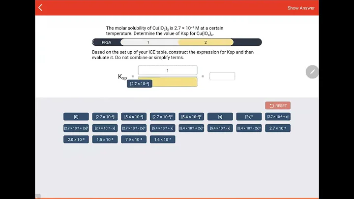 Calculating Ksp with molar solubility filling in an ICE table