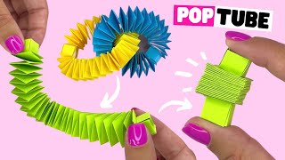 How to make paper POP TUBE easy [origami fidget toy]