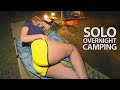 Solo overnight camping in the rain  relaxing in the satisfying sound of nature  asmr