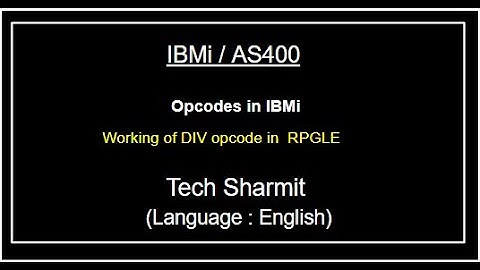 IBMi (AS400) Working of DIV opcode in rpgle | as400 for beginners | Opcodes in rpgle | as400 opcodes