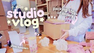 Packing orders for my customers after a big launch 📦 Small business Studio Vlog