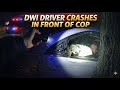 DWI Crashes Feet From Officer During a Separate Traffic Stop! Caught on Police Body Cam