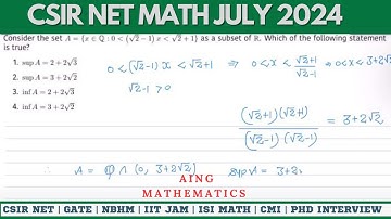 CSIR NET MATHEMATICS JULY 2024 ID-704021 Solution I Real analysis