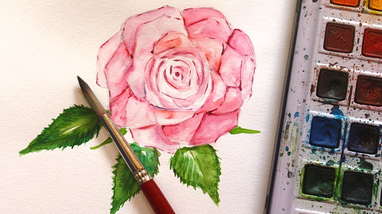 Featured image of post Watercolor Painting Beautiful Rose Drawing Color : Beautiful watercolor painting of summer landscape with green wood at evening.