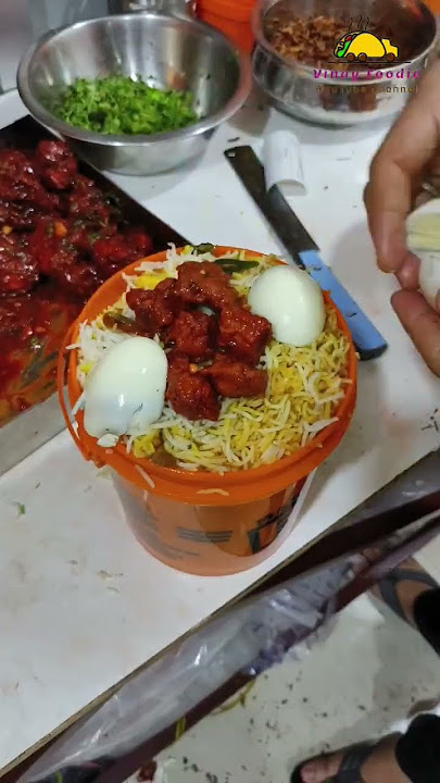 Master Bucket Biryani Mancherial 🤤 #telugufood#telugufoodvlogs#vinayfoodie#bucketbiryani