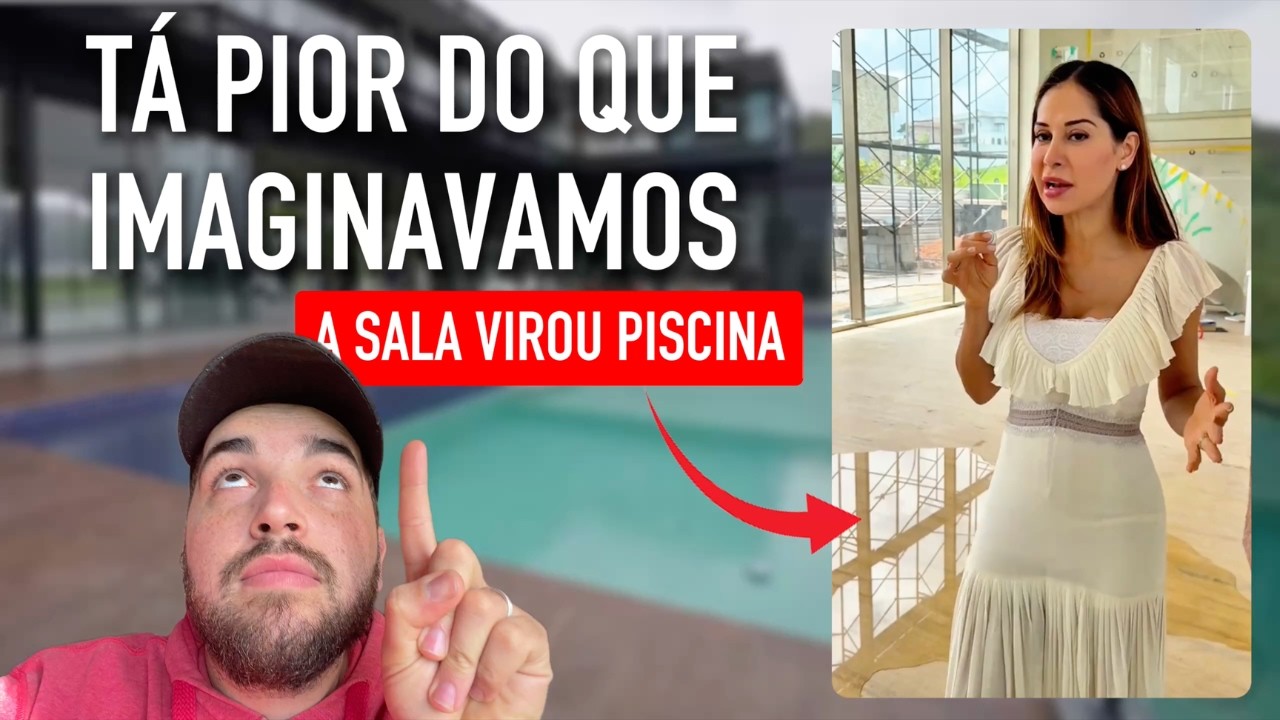A CASA DA MAÍRA CARDI CHOVE MAIS DENTRO QUE FORA 🚨 DETALHES RECENTES DA OBRA IMPRESSIONAM 😱 REACT