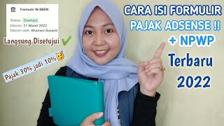 Cara Isi Info Pajak Adsense | cara menambahkan npwp di adsense