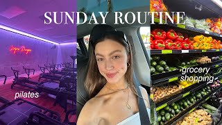 sunday reset routine: pilates, cleaning \& grocery shopping