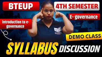 BTEUP 4th Semester | E-Governance | Syllabus Discussion | Demo Class