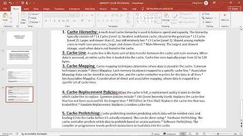 MEMORY CACHE TECHNIQUES