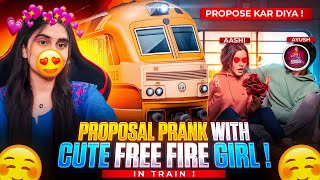 I Love You Prank Cute Free Fire Girl in train 😂 I found a free fire girl in train What Happen Next