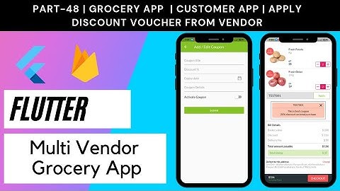 Flutter Multi Vendor Grocery App - Part 48 | Customer App  | Apply Discount Voucher from Vendor
