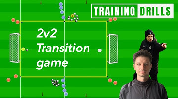Soccer game 2v2 with transition Training exercise