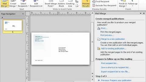 Publisher 2010 Tutorial Mail Merge Microsoft Training Lesson 10.1