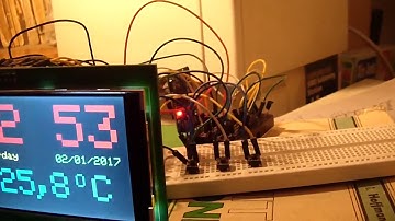 Arduino Due clock thermometer on Raspberry Pi 3.95" display (2)