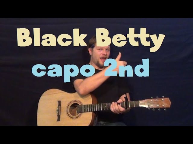 Black Betty (Ram Jam) Easy Guitar Lesson Chords Licks Capo 2nd Fret How to  Play Tutorial - YouTube