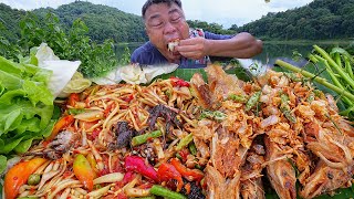 ปลาเนื้ออ่อนทอดกรอบ กินกับส้มตำปูปลาร้าเผ็ดๆรสจัดๆ-12-06-2025-
