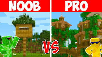 NOOB vs PRO: SECURITY TREE HOUSE MINECRAFT BUILD CHALLENGE!