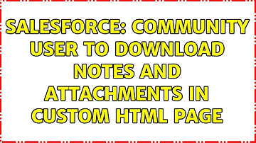 Salesforce: Community user to download notes and attachments in custom html page