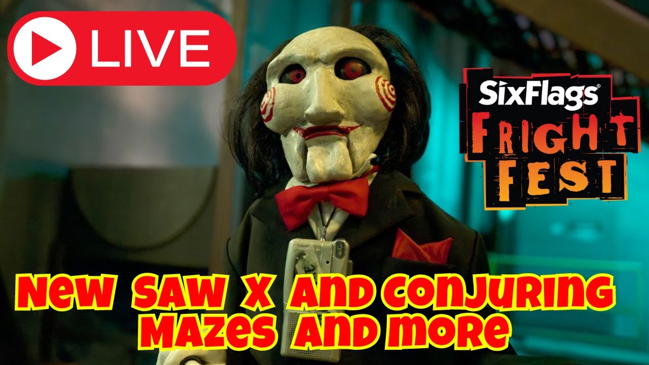 🔴 LIVE From Fright Fest Six Flags Magic Mountain with Saw X Opening ...
