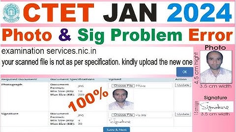 your scanned file is not as per specification kindly upload the new one in ctet/ctet jan 2024 online