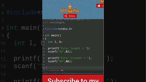 write a c program to enter length and breadth of rectangle and find area and perimeter || #shorts