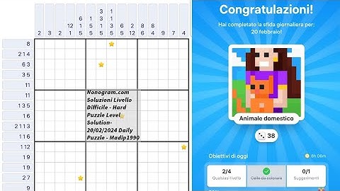 Nonogram.com Soluzioni Livello Difficile - Hard Puzzle Level Solution - Daily Puzzle - Madip1990