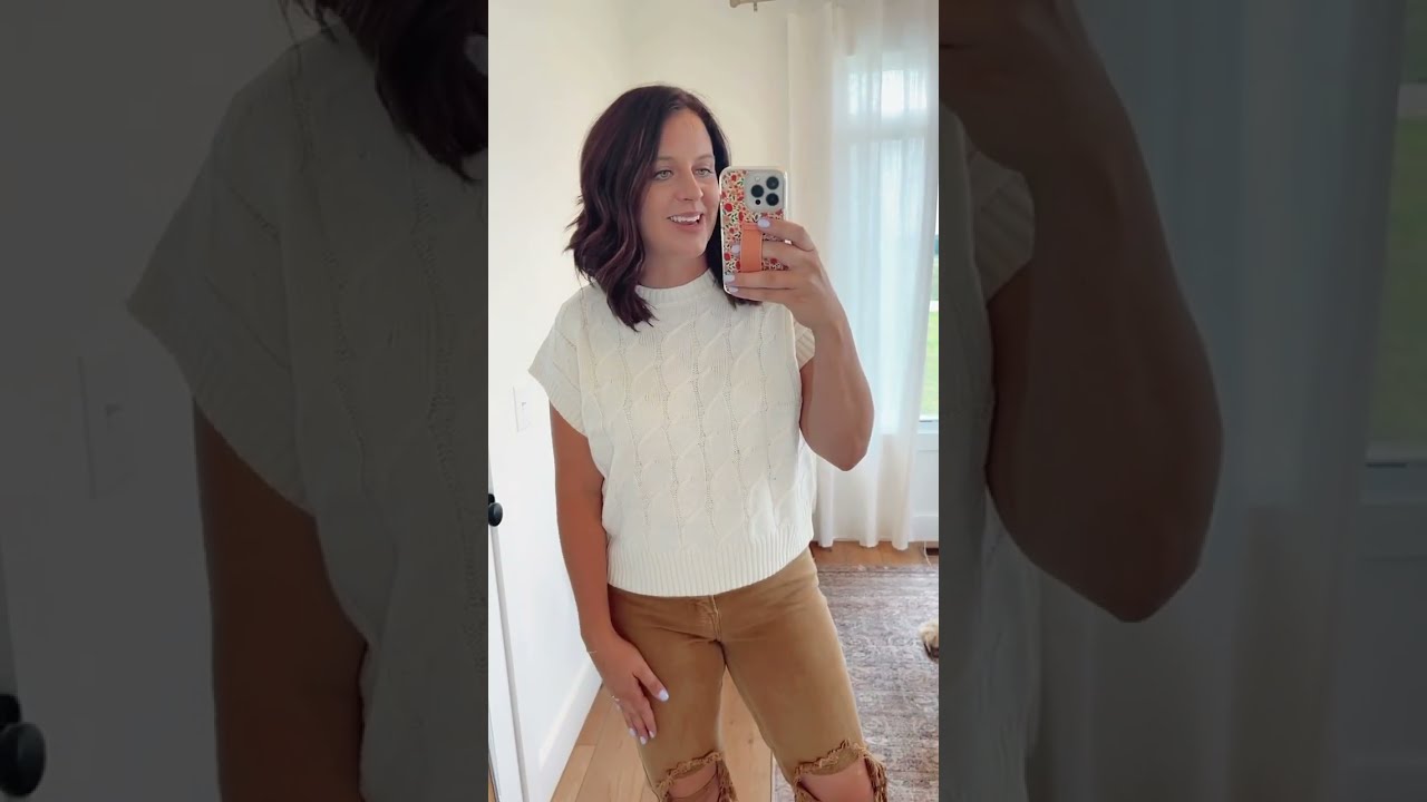 Donna Light Cable Knit Short Sleeve Sweater From Birch Bell Boutique 