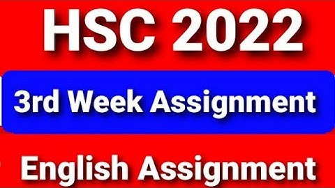 HSC 2022 Class 11 Assignment 3rd week English 2nd paper Answer Solution