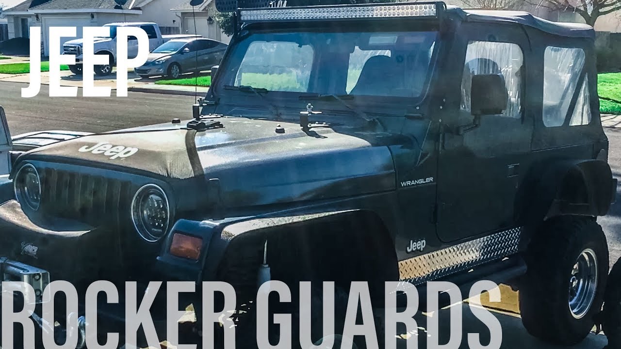 Jeep Wrangler TJ - Body Armor Aluminum Diamond Plate Guards - YouTube