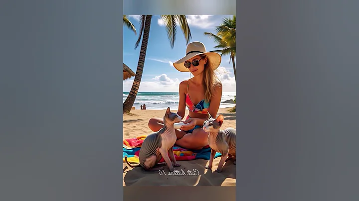 Watch the video about Girl milk feeding sphinx cat's at public beach 🏖️ #cat #funny #catlover #catvideos #cartoon #shorts