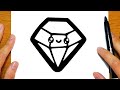 HOW TO DRAW A CUTE DIAMOND | Easy drawings