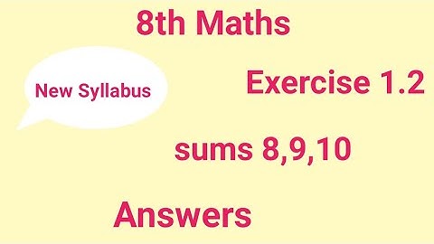 TN samacheer 8th Maths chapter 1 exercise 1.2 answers||New book