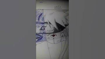 How to Draw Kakashi in different levels 😳 #shorts #anime #drawing