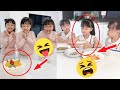 Whoever of the three triplets washes the dishes after eating will win a 100 yuan reward!