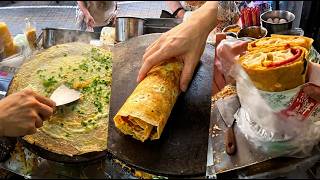 Hypnotic ASMR Giant Jianbing Making! Incredible Street Skills 🤤