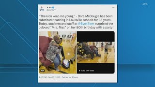 JCPS students wish beloved substitute teacher happy birthday