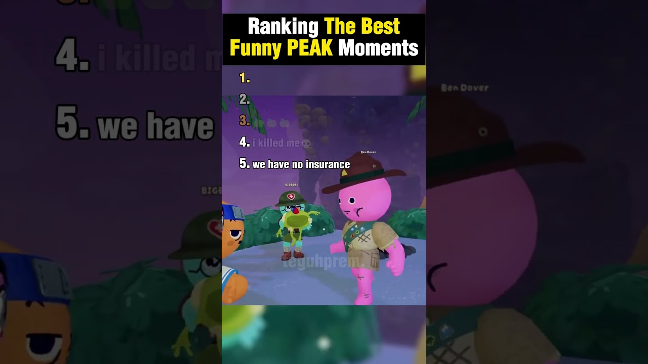 Ranking The Best Funny PEAK Moments Peak Shorts Gaming