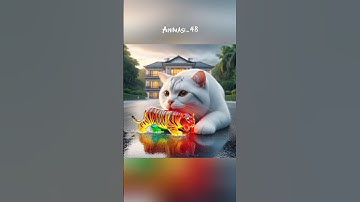 Kucing lucu makan jelly bentuk jerapah harimau landak anjing#kucing #funny