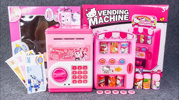5 Minutes Satisfying with Unboxing Miniature Hello Kitty Vending Machine, Money ATM Toys ASMR