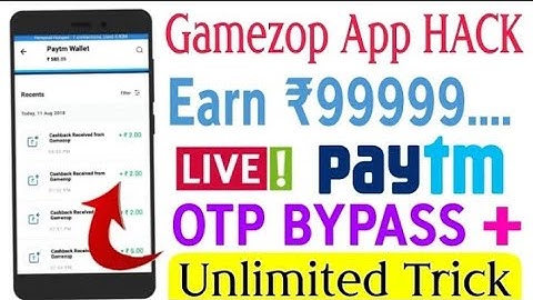 (Online Script +Otp Bypass Trick ) Gamezop App Unlimited Trick 2018!!