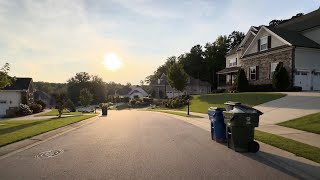 Sunset Drive Through American Neighborhoods and Suburbs | Driving Sounds for Sleep and Study