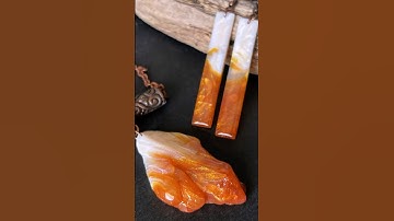 Faux Citrine Crystal or Orange Calcite with Polymer Clay